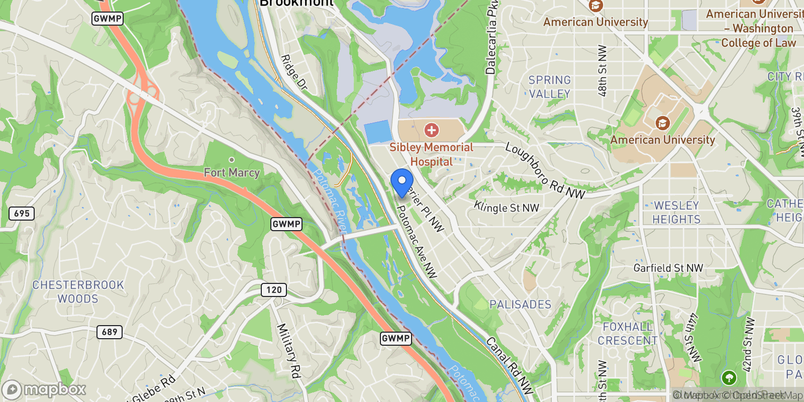 Map showing 5711 POTOMAC, Washington, District of Columbia, United States.