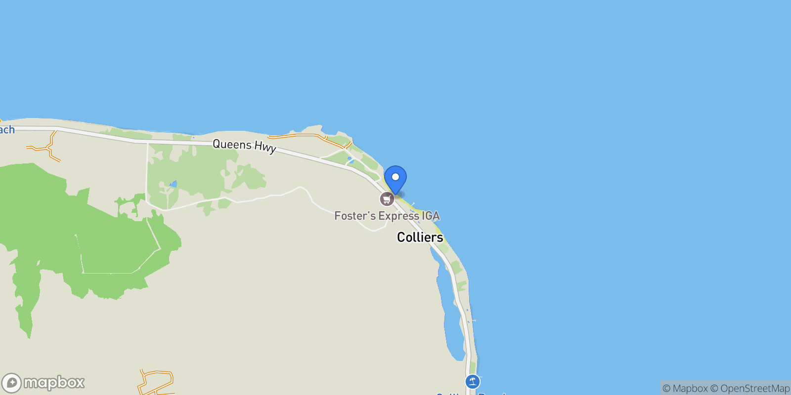 Map showing East End, Gun Bay, East End, Cayman Islands.