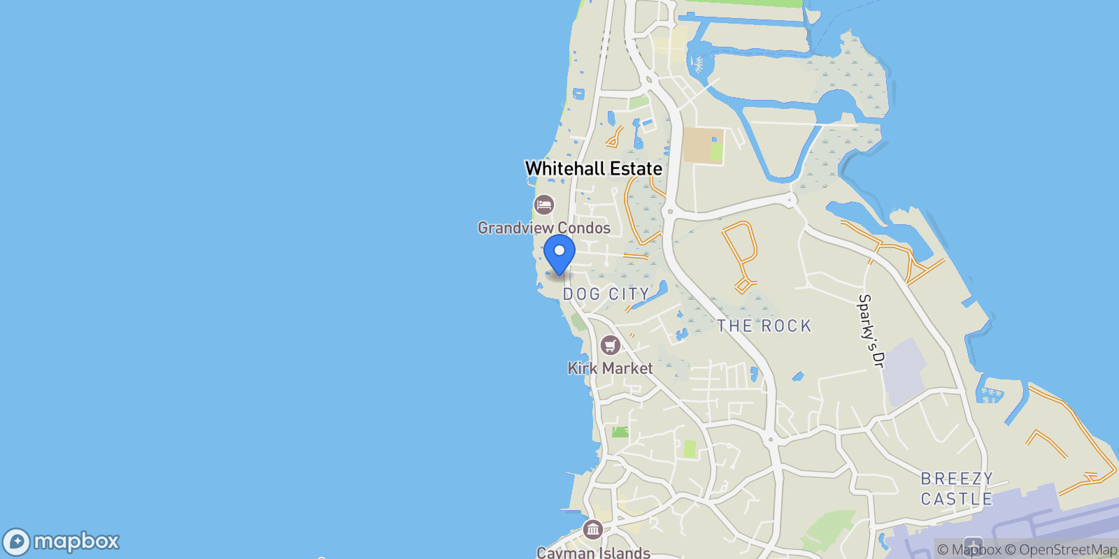 Map showing George Town, George Town, George Town, Cayman Islands.