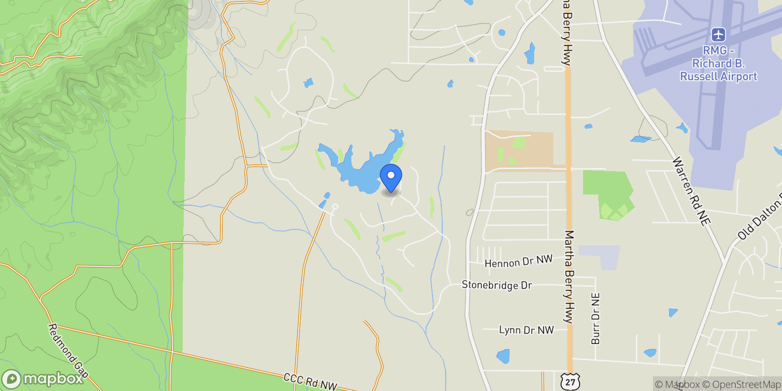 Map showing 7 Hogan Lane, Rome, Georgia, United States.