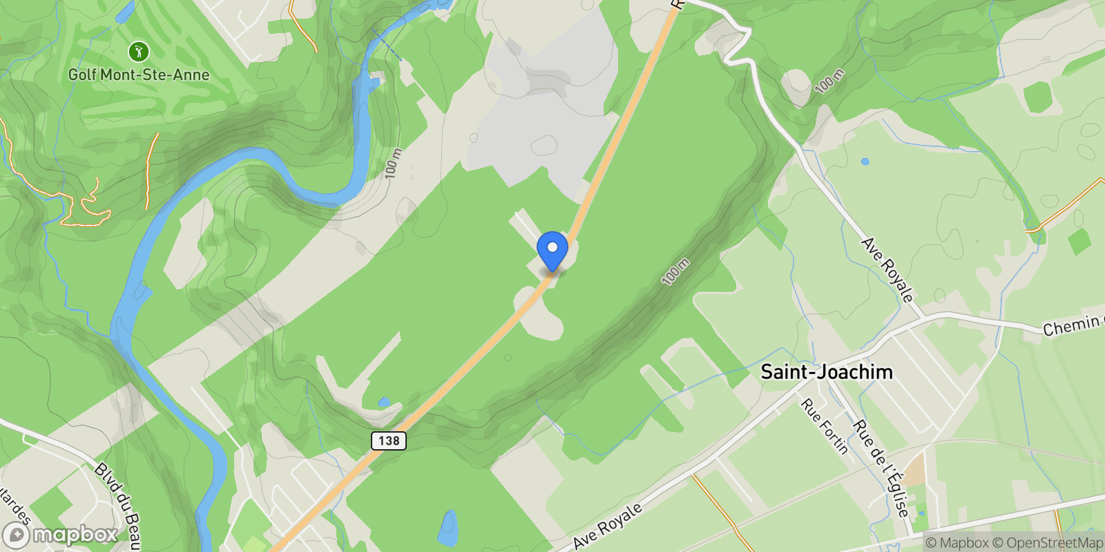 Map showing 205 Route 138, Saint-Joachim, Quebec, Canada.