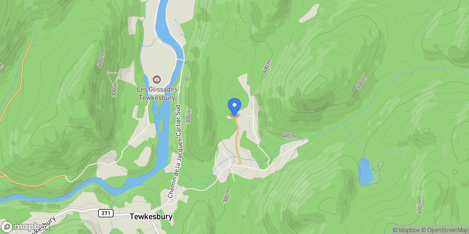 Map showing 372Z Ch. du Moulin, Stoneham-et-Tewkesbury, Quebec, Canada.