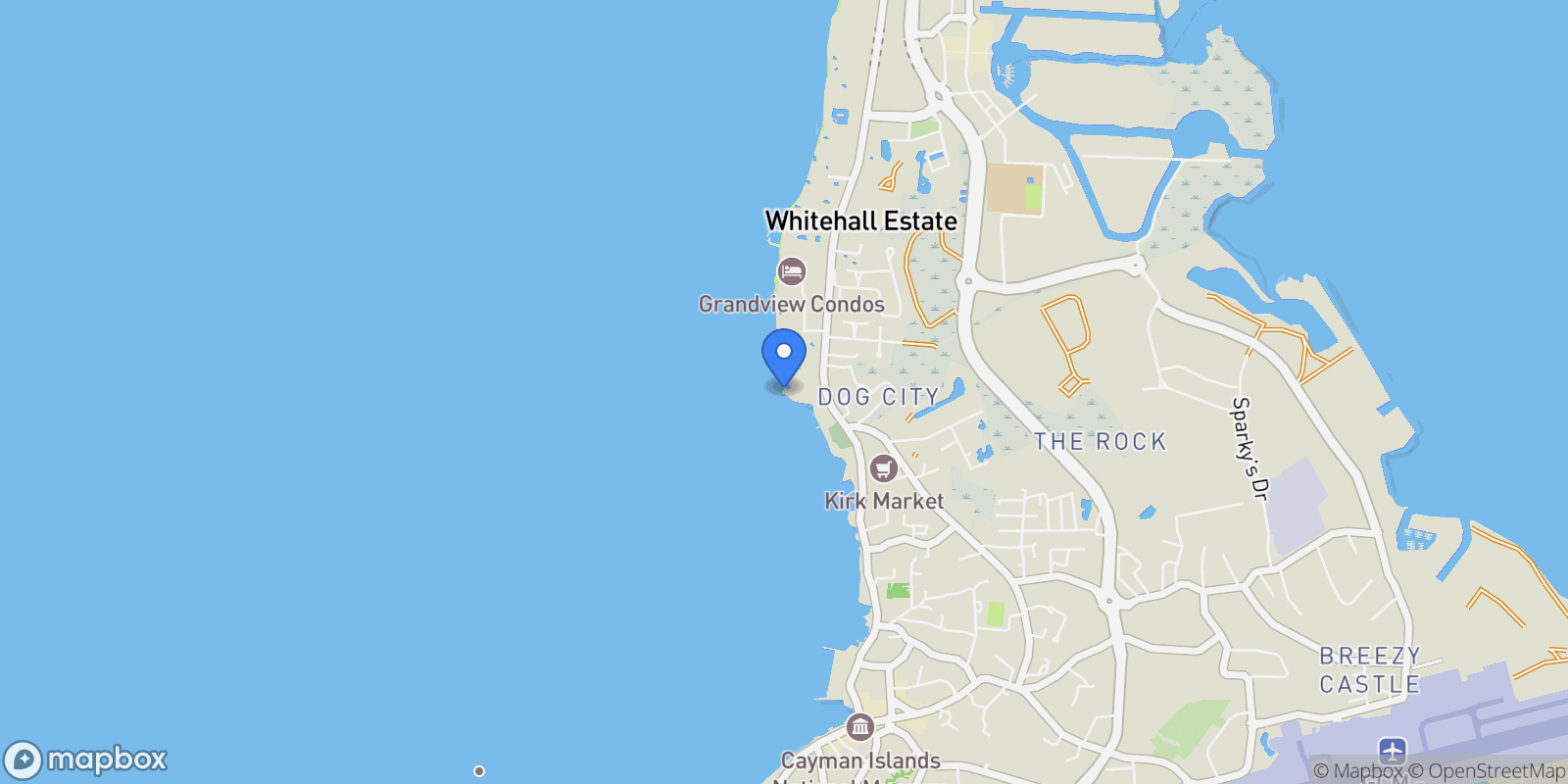 Map showing George Town, George Town, George Town, Cayman Islands.