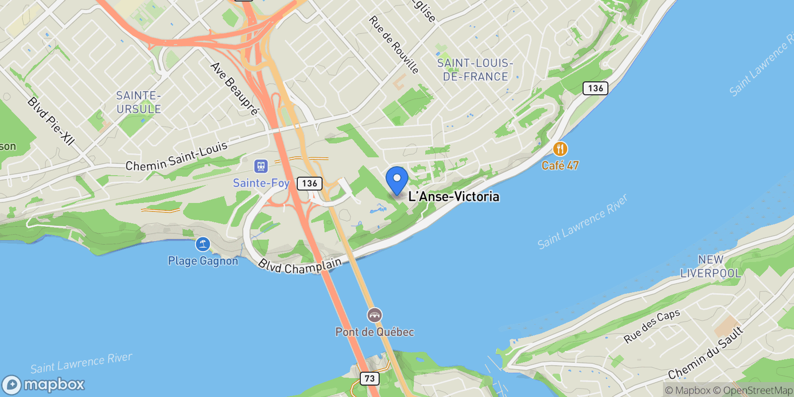 Map showing 1678 Rue De Launay, Quebec City, Quebec, Canada.