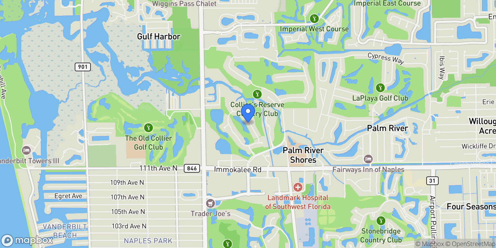 Map showing 980 Barcarmil Way, Naples, FL 34110, Bonita Springs, Florida, United States.
