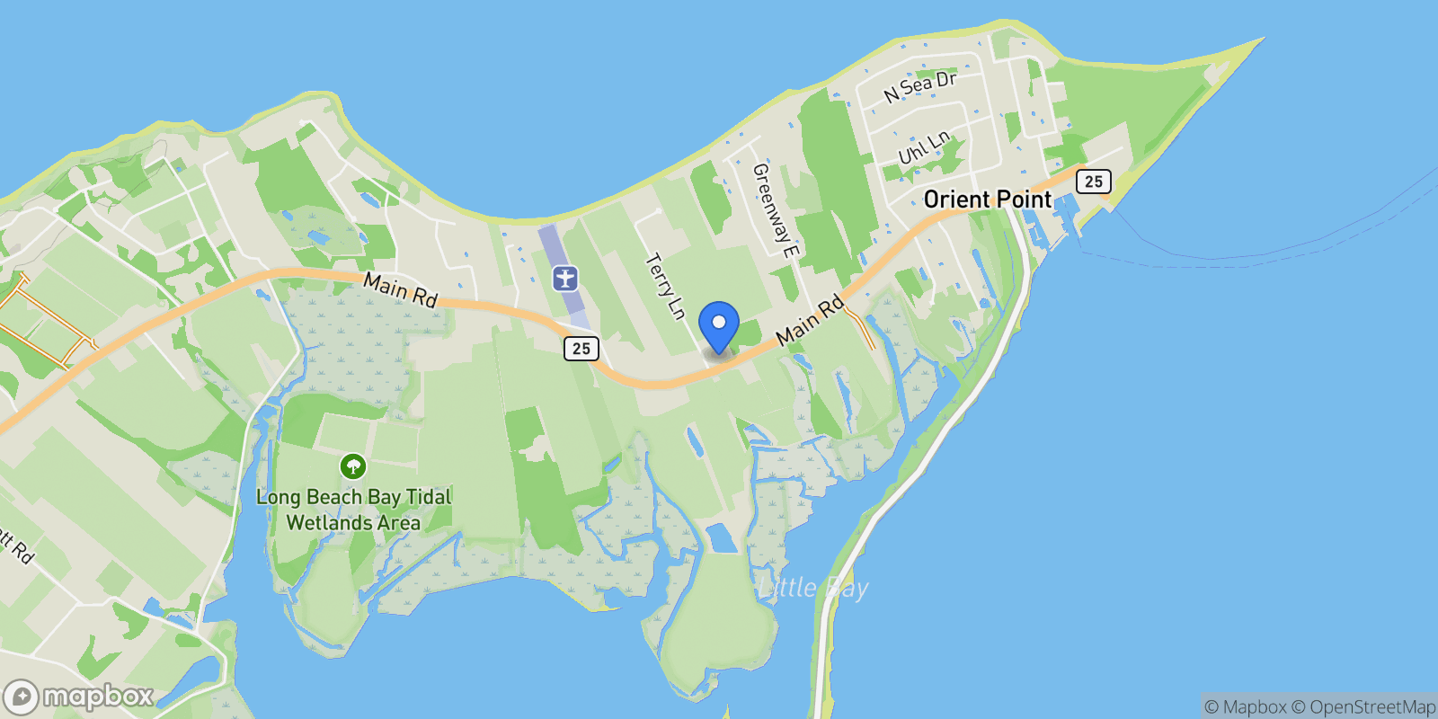 Map showing 1110 Terry Lane , Orient, NY 11957, Orient, New York, United States.