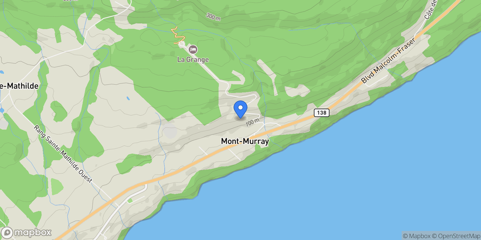 Map showing 255 Rue Marie-Rose, La Malbaie, Quebec, Canada.