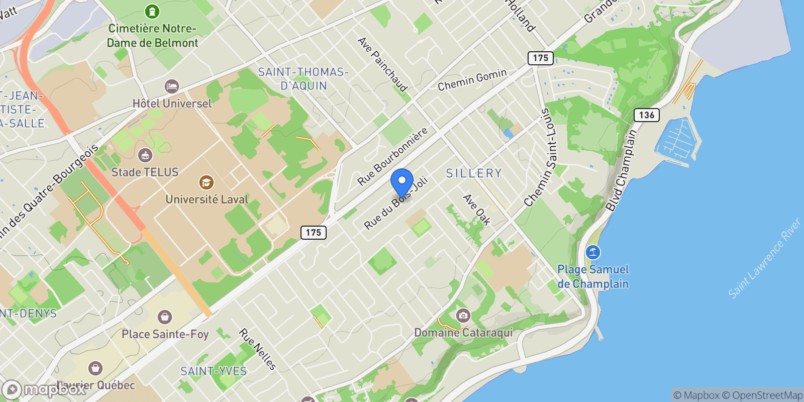Map showing 2131 Rue du Bois-Joli, Quebec City, Quebec, Canada.