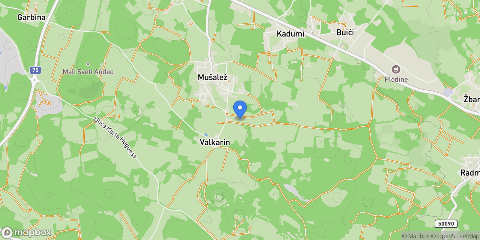 Map showing 52440, Poreč, Croatia, Musalez, Istria County, Croatia.