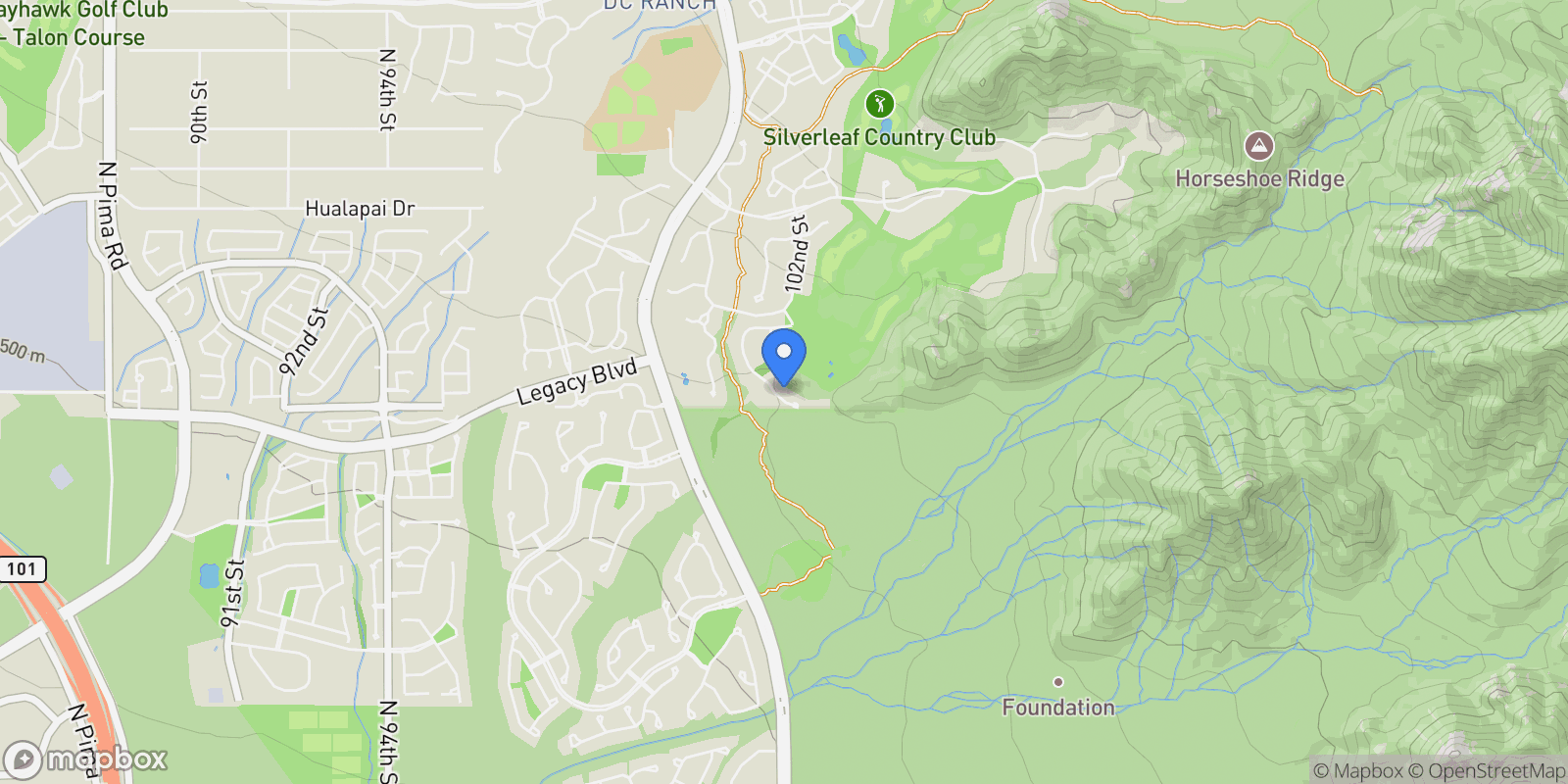 Map showing 18651 N 101st Place , Scottsdale, AZ 85255, Scottsdale, Arizona, United States.
