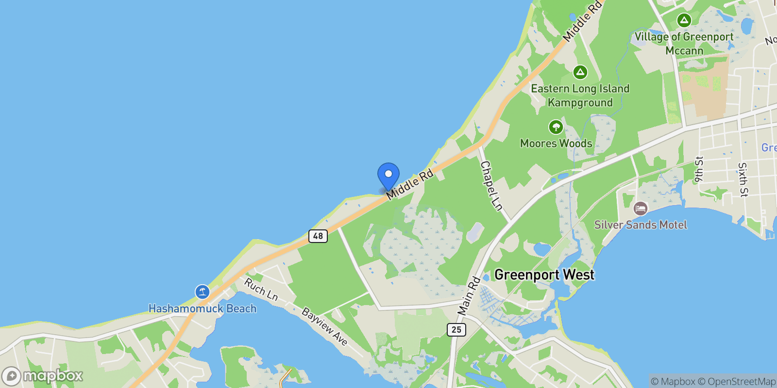 Map showing 58425 Route 48 , Greenport, NY 11944, Greenport West, New York, United States.