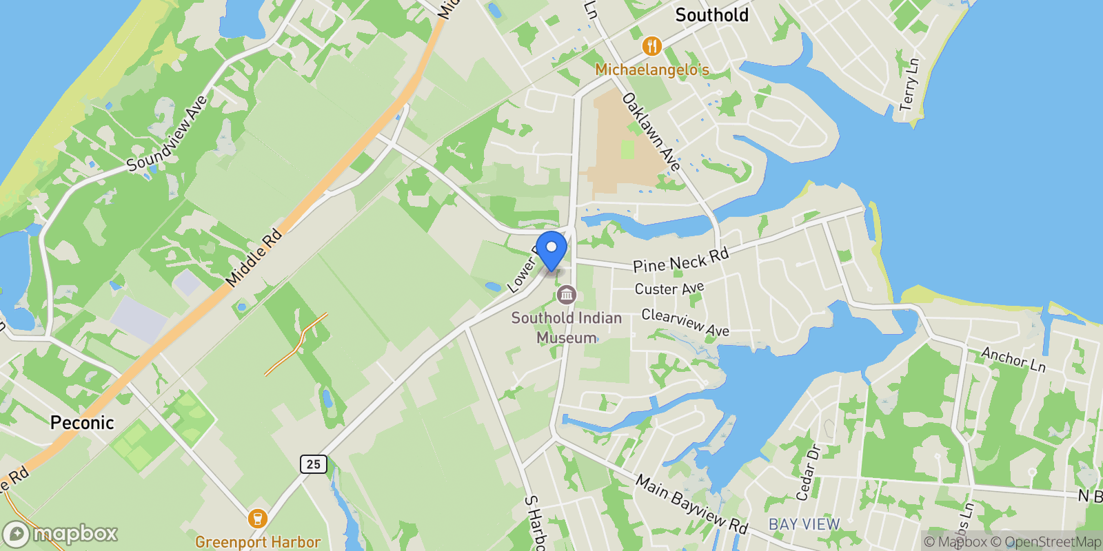 Map showing 48920 Route 25, Southold, NY 11971, Southold, New York, United States.