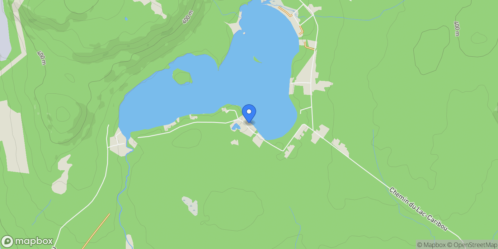 Map showing 1246 Ch. du Lac-Caribou, Saint-Joseph-de-Coleraine, Quebec, Canada.