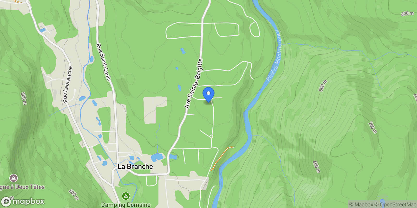 Map showing 61 Rue du Cormoran, Sainte-Brigitte-de-Laval, Quebec, Canada.