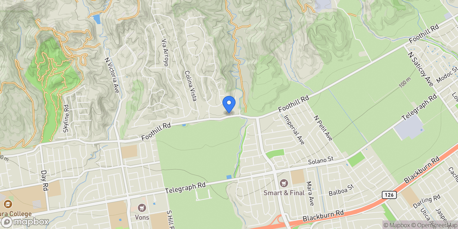 Map showing 501 High Point Drive, Ventura, California, United States.