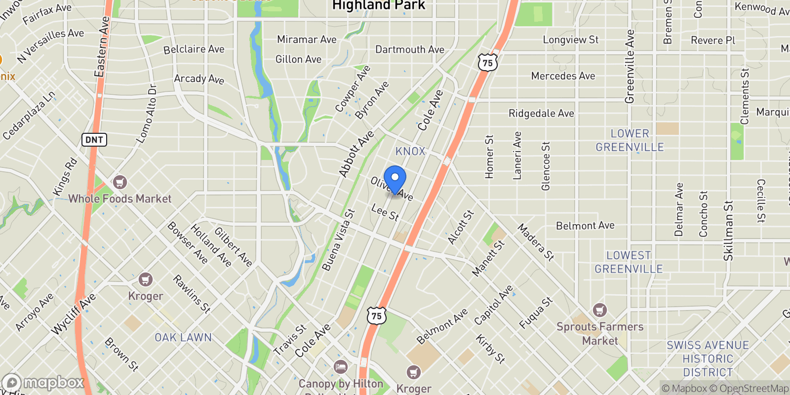 Map showing 4330 Cole Avenue H, Dallas, Texas, United States.