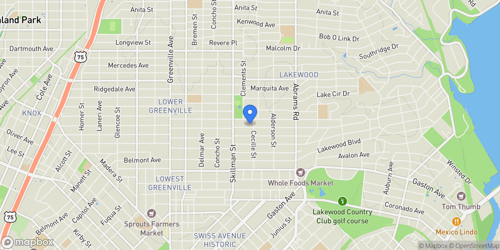 Map showing 6159 Velasco Avenue, Dallas, Texas, United States.