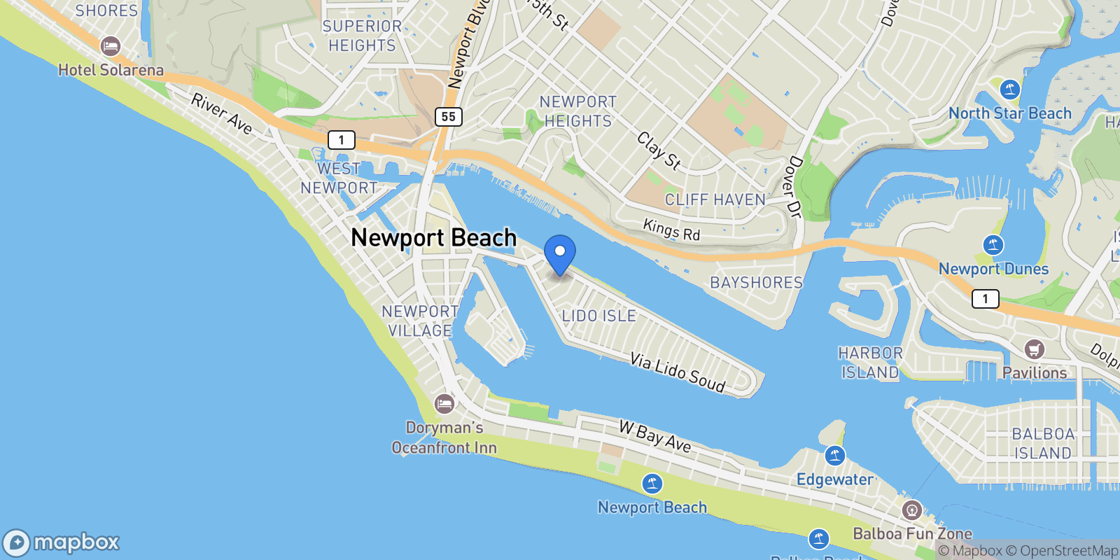 Map showing 211 Via Dijon, Newport Beach, California, United States.
