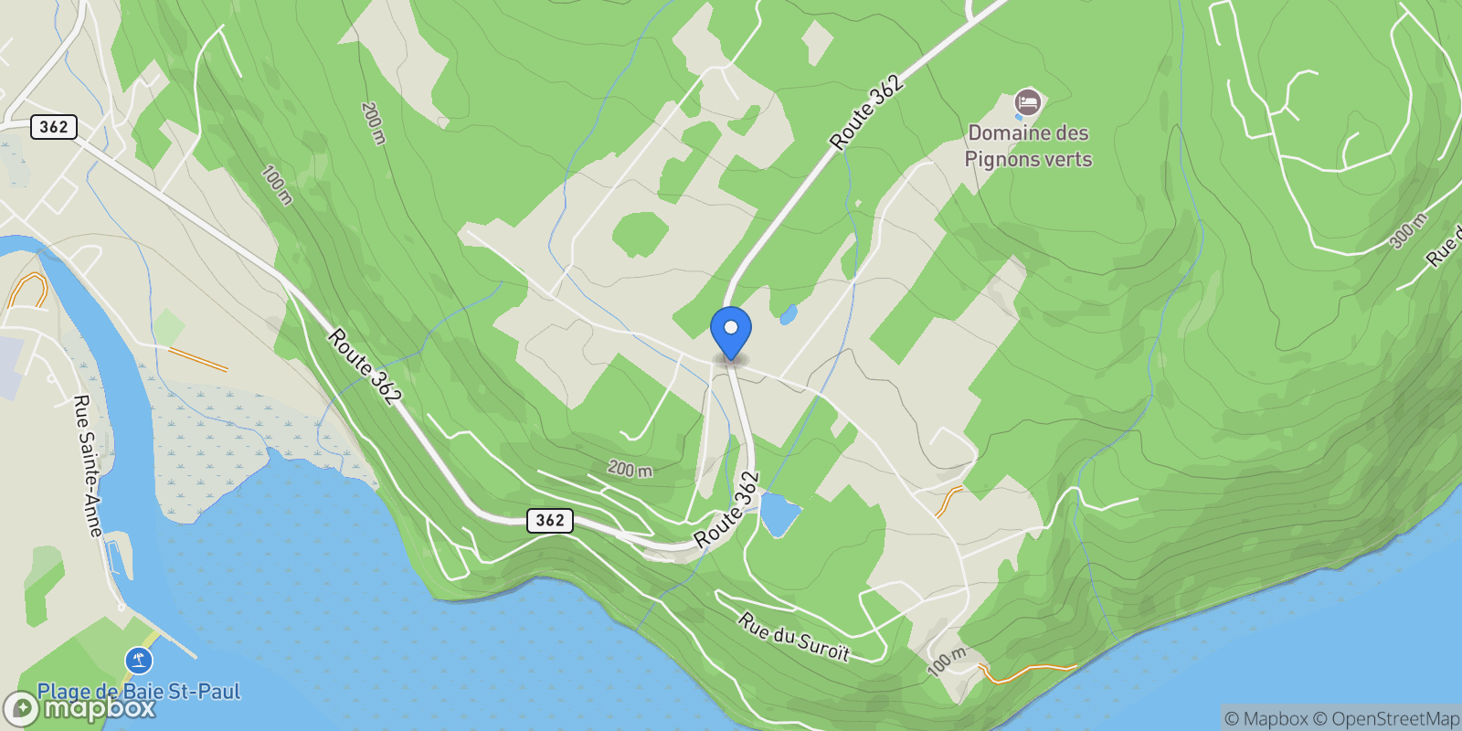 Map showing Ch. du Cap-aux-Corbeaux S., Baie-Saint-Paul, Quebec, Canada.