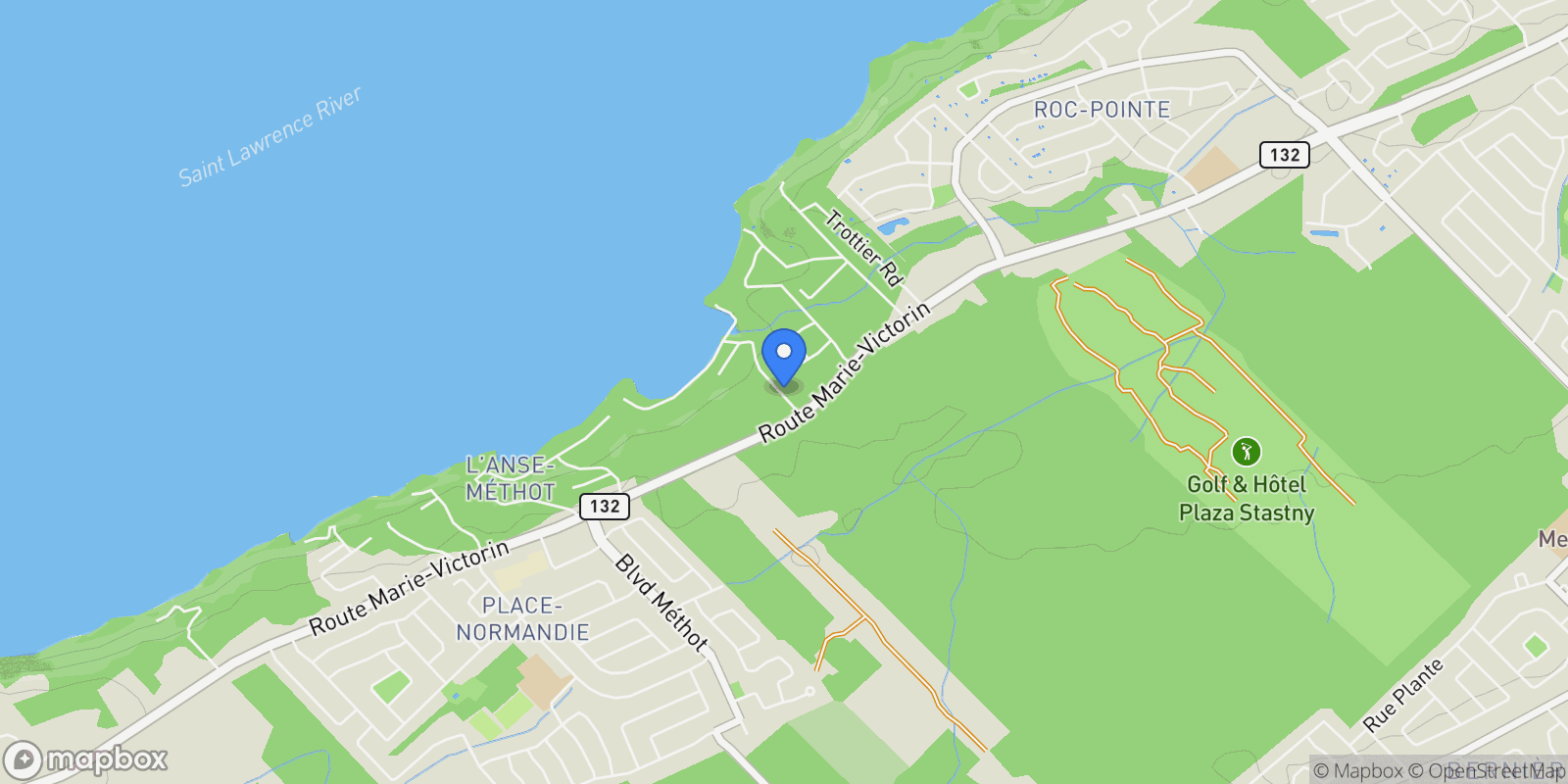Map showing 444 Ch. des Sternes, Levis, Quebec, Canada.