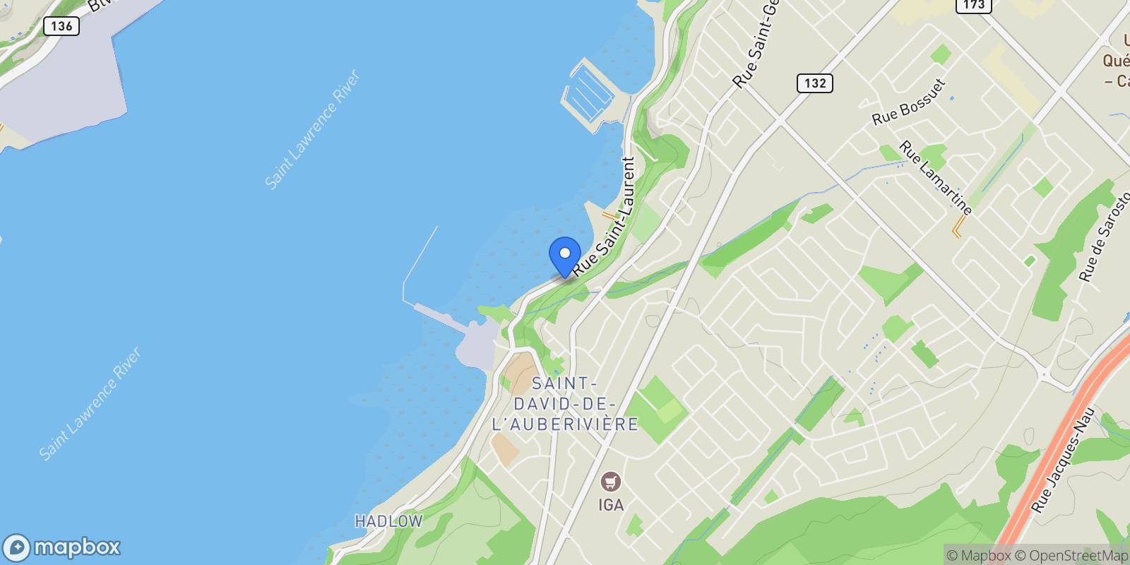 Map showing 4232 Rue St-Laurent, Levis, Quebec, Canada.