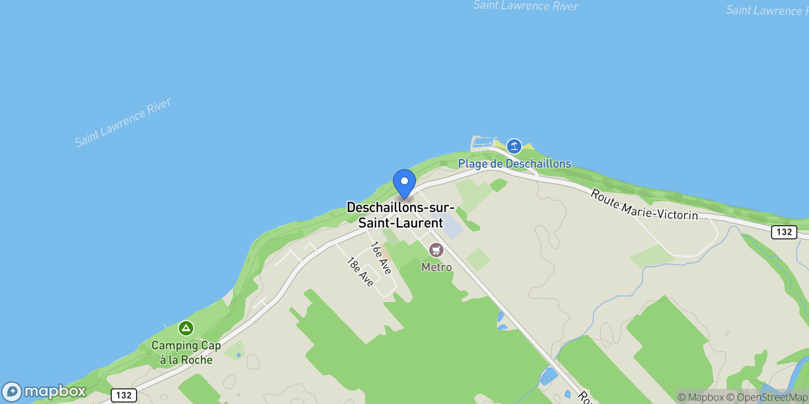Map showing 7666Z Route Marie-Victorin, Deschaillons-sur-Saint-Laurent, Quebec, Canada.