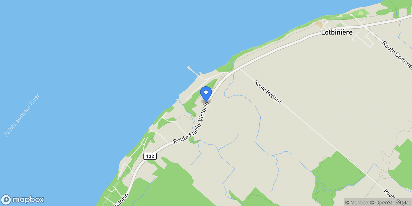 Map showing 7666 Route Marie-Victorin, Lotbinière, Quebec, Canada.