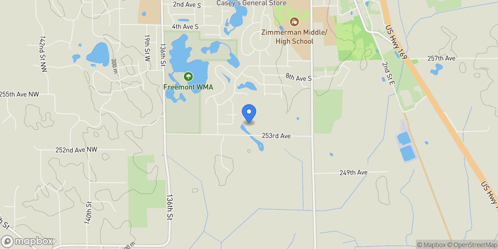 Map showing 13113 11th Ave S , Zimmerman, MN 55398, Zimmerman, Minnesota, United States.