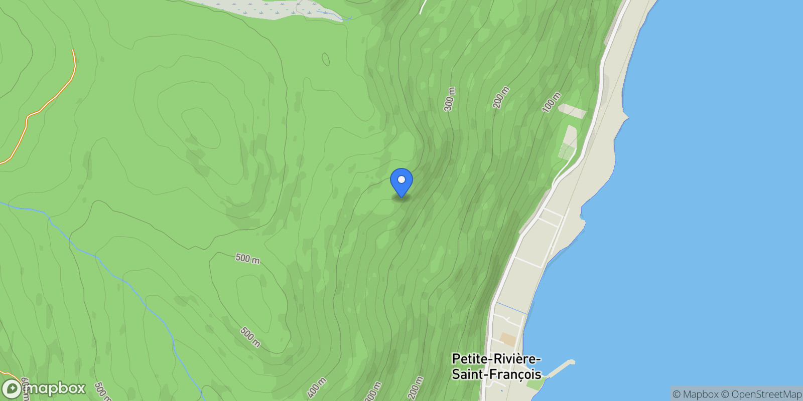 Map showing Ch. des Prairies, Petite-Rivière-Saint-François, Quebec, Canada.