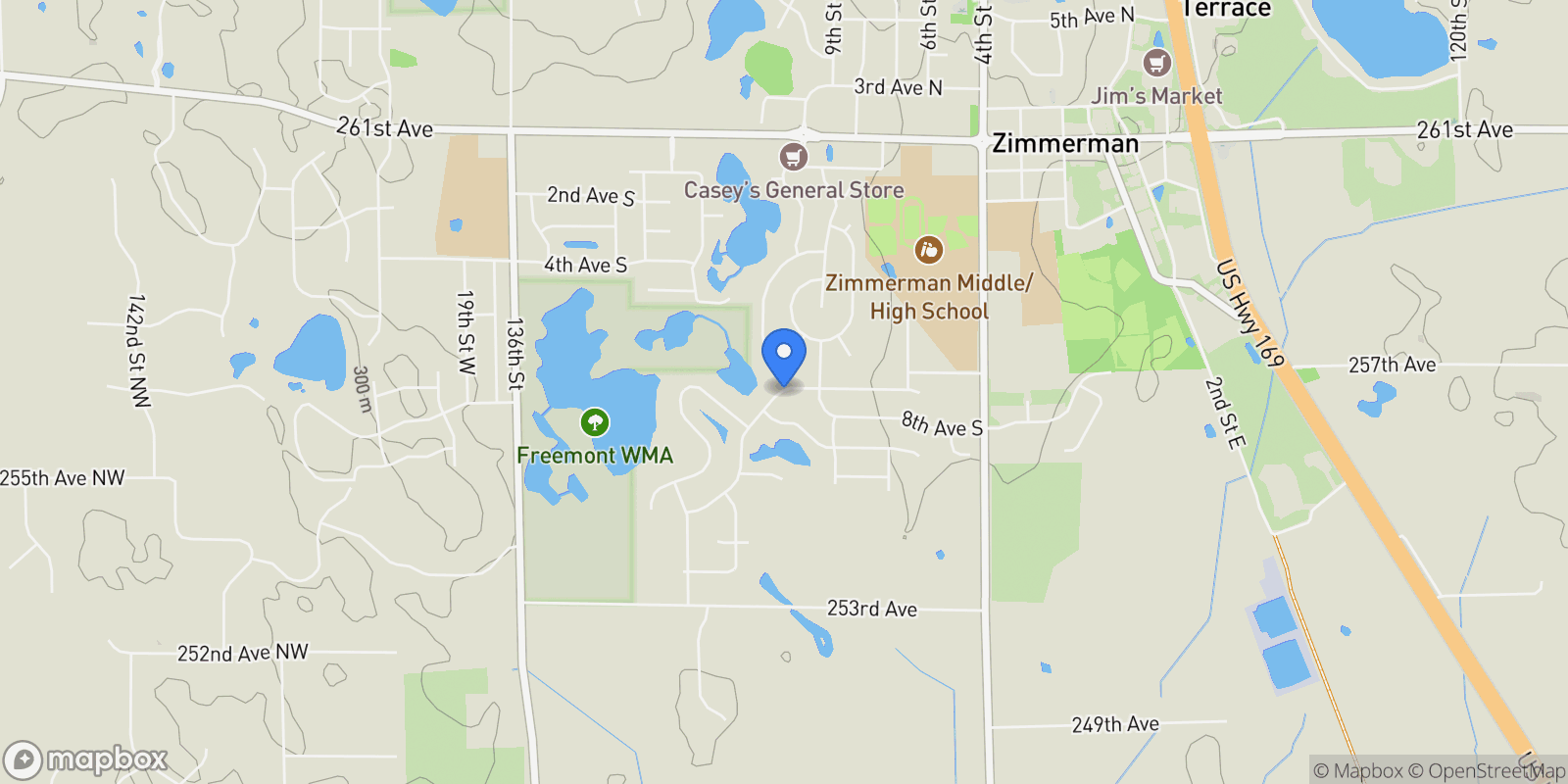 Map showing 13134 11th ave s , Zimmerman, MN 55398, Zimmerman, Minnesota, United States.
