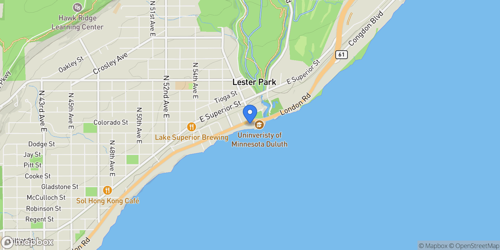 Map showing 5918 London Road , Duluth, MN 55804, Duluth, Minnesota, United States.