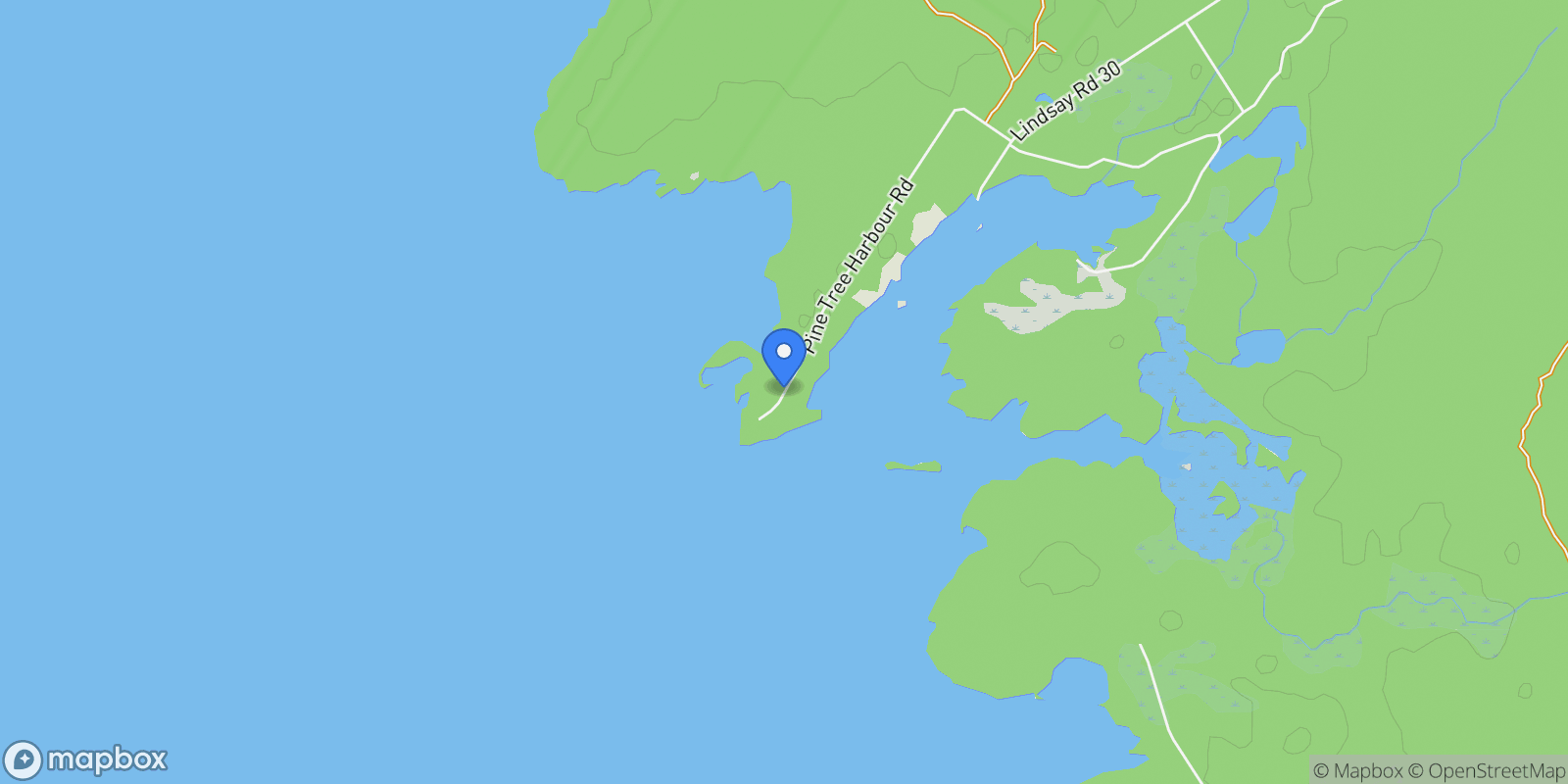 Map showing 137 Pine Tree Harbour Road, Miller Lake, Ontario, Canada.