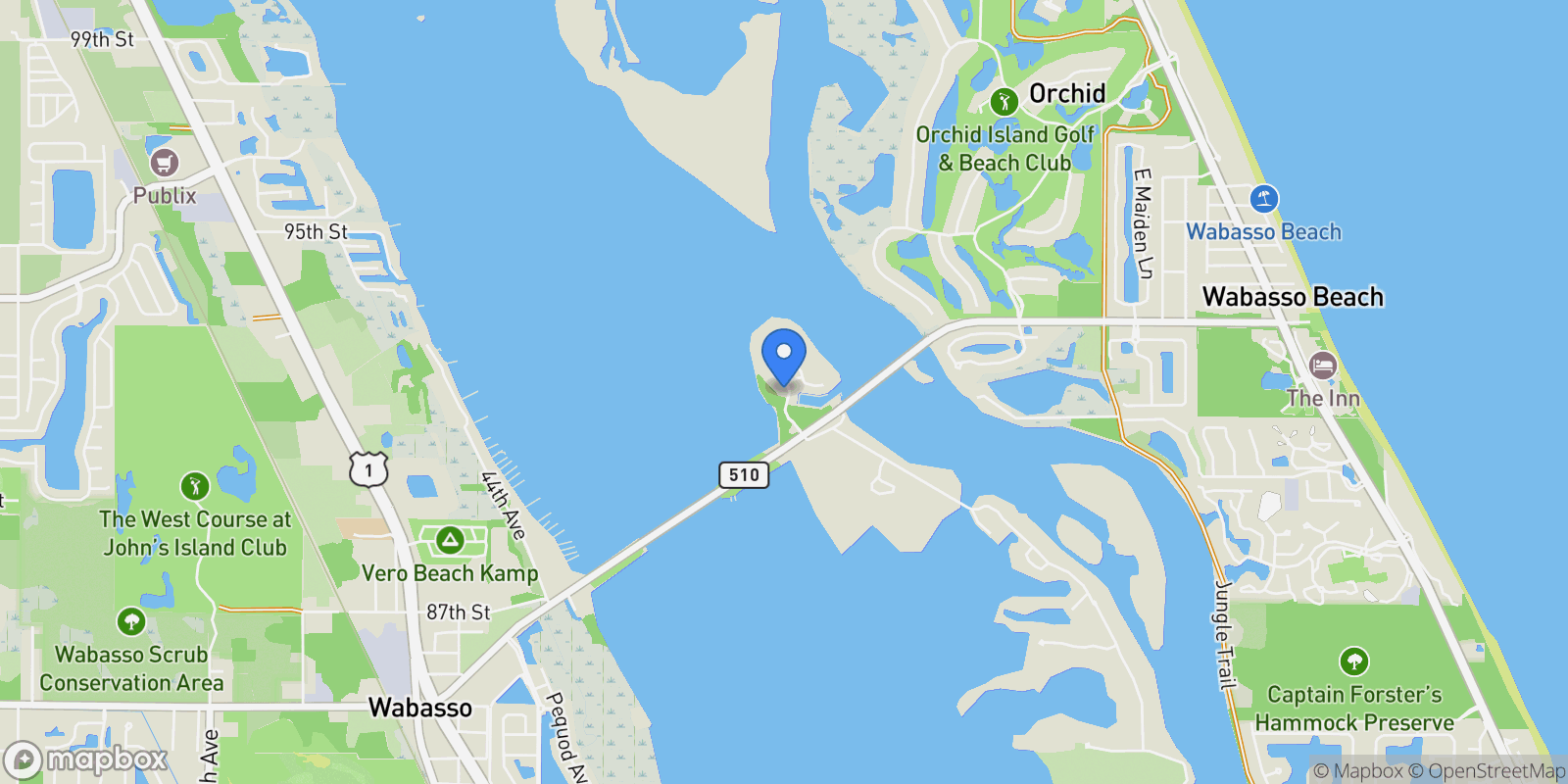 Map showing 9205 Marsh Island Drive , Vero Beach, FL 32963, Vero Beach, Florida, United States.