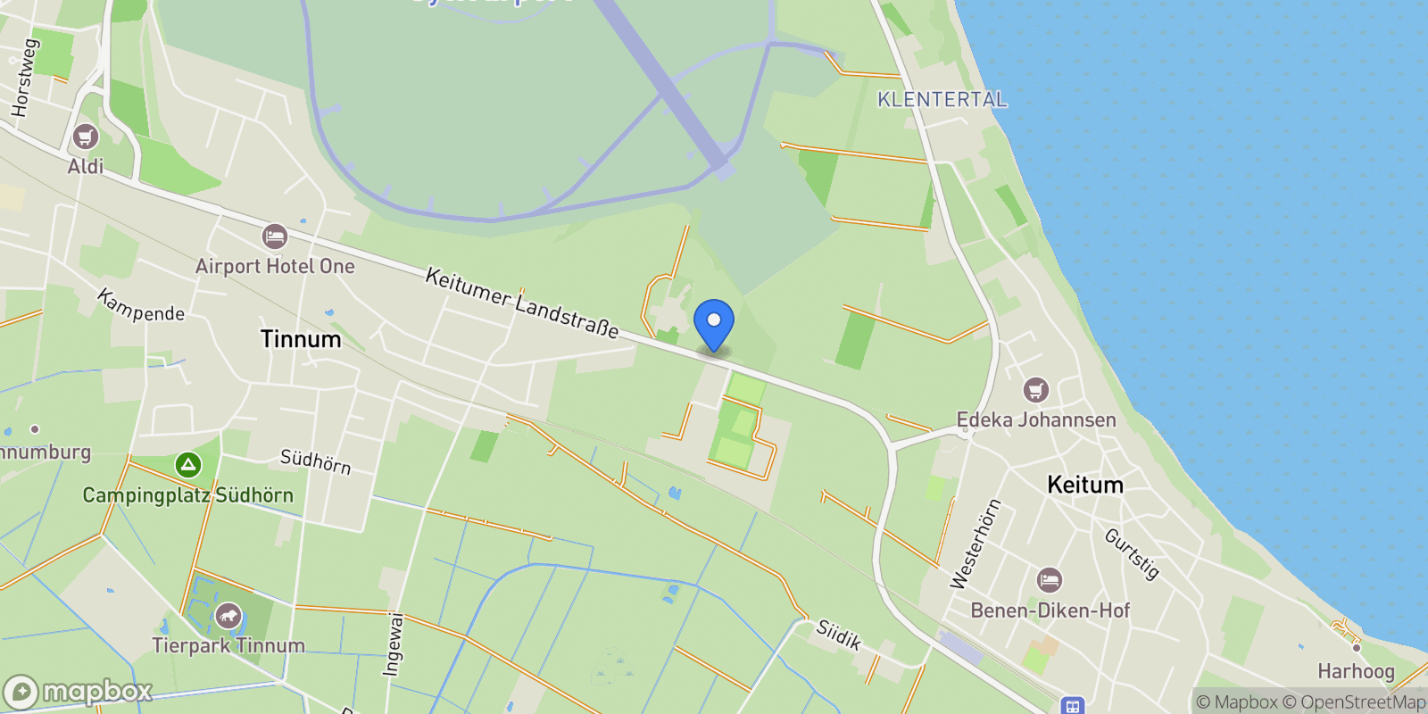 Map showing 25980, Sylt, Schleswig-Holstein, Germany.