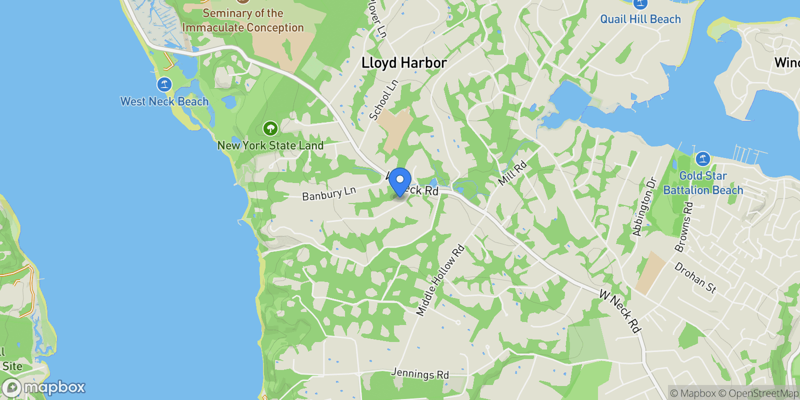 Map showing 1 Beardsley Lane , Lloyd Harbor, NY 11743, Lloyd Harbor, New York, United States.