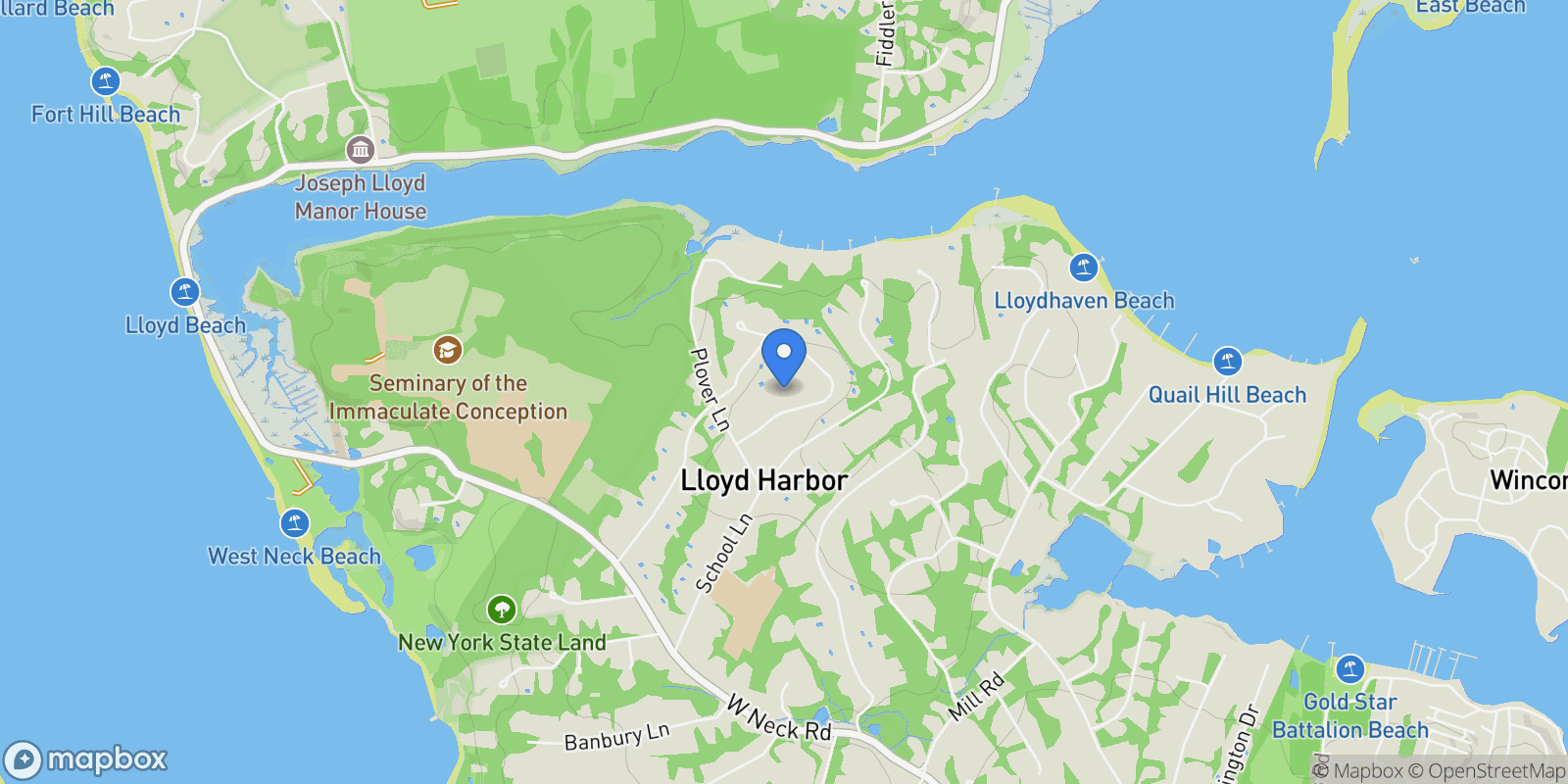 Map showing 7 Fox Meadow Lane , Lloyd Harbor, NY 11743, Lloyd Harbor, New York, United States.