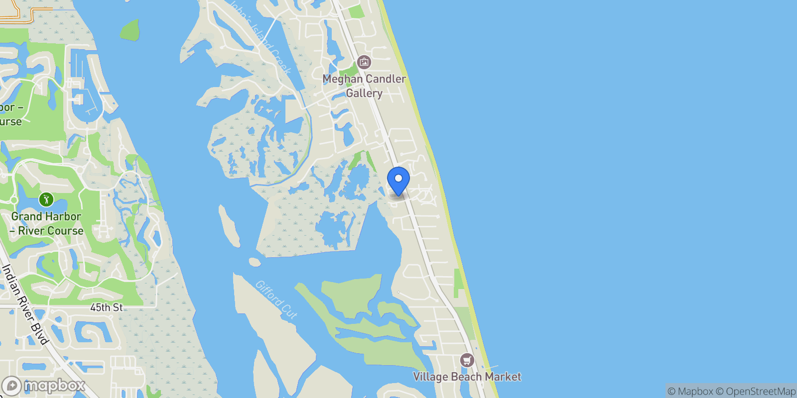Map showing 294 S Peppertree Drive , Indian River Shores, FL 32963, Vero Beach, Florida, United States.