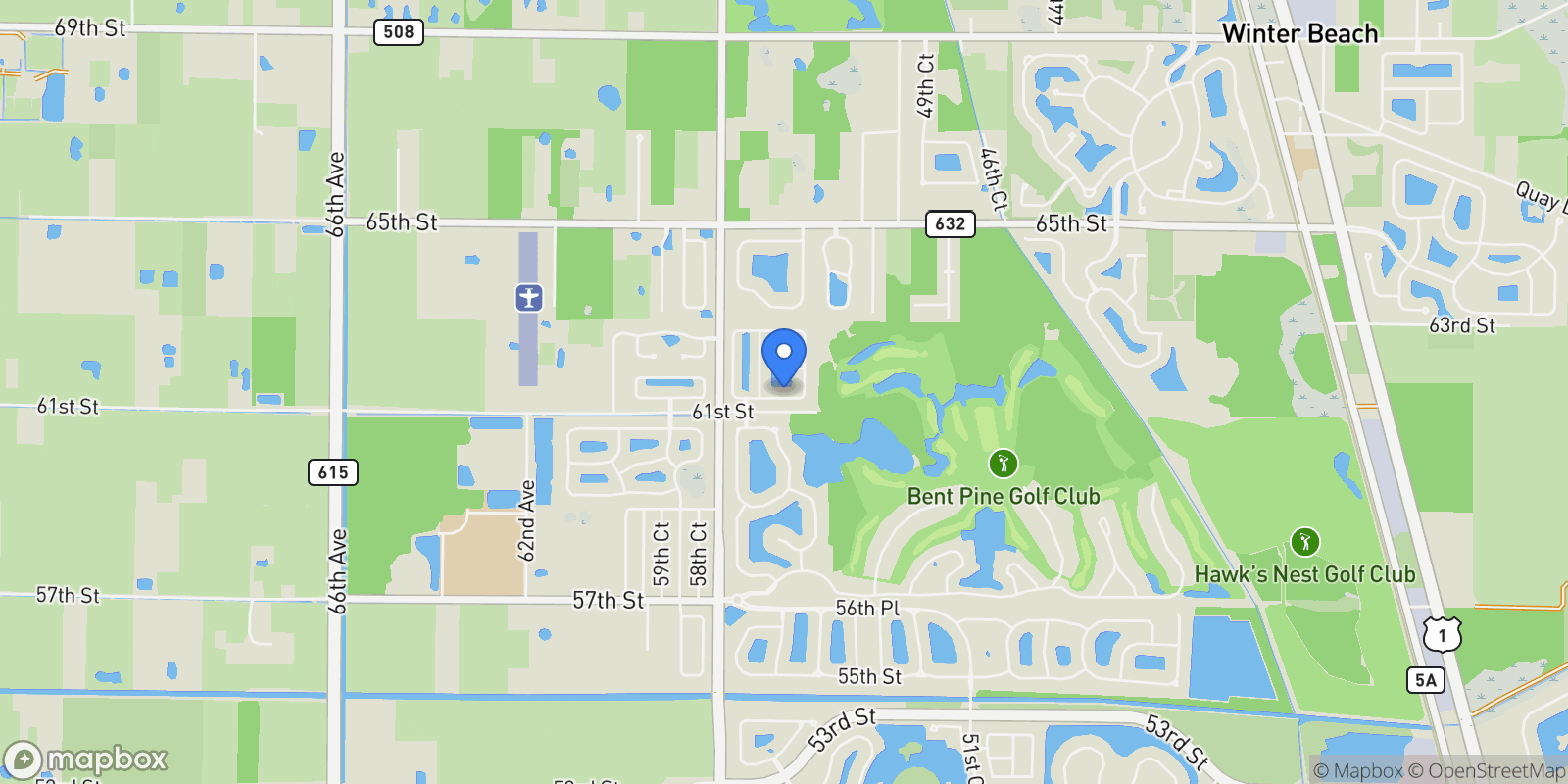 Map showing 5560 61st Place , Vero Beach, FL 32967, Vero Beach, Florida, United States.