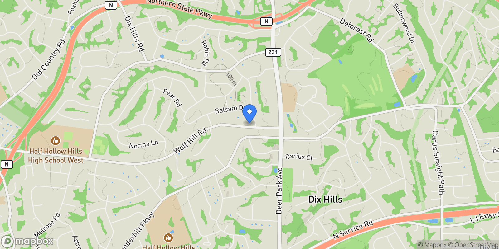 Map showing 511 Wolf Hill Road , Dix Hills, NY 11746, Huntington Station, New York, United States.