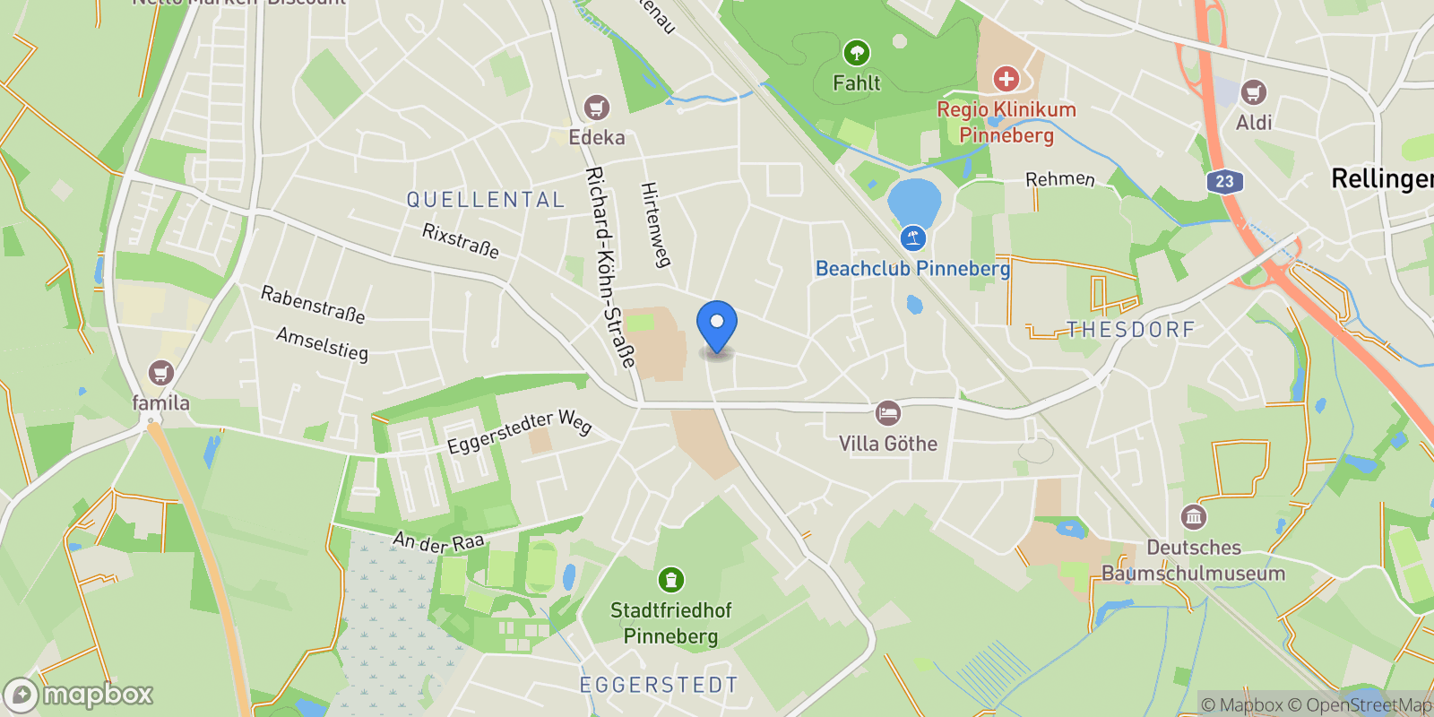 Map showing 25421, Pinneberg, Schleswig-Holstein, Germany.