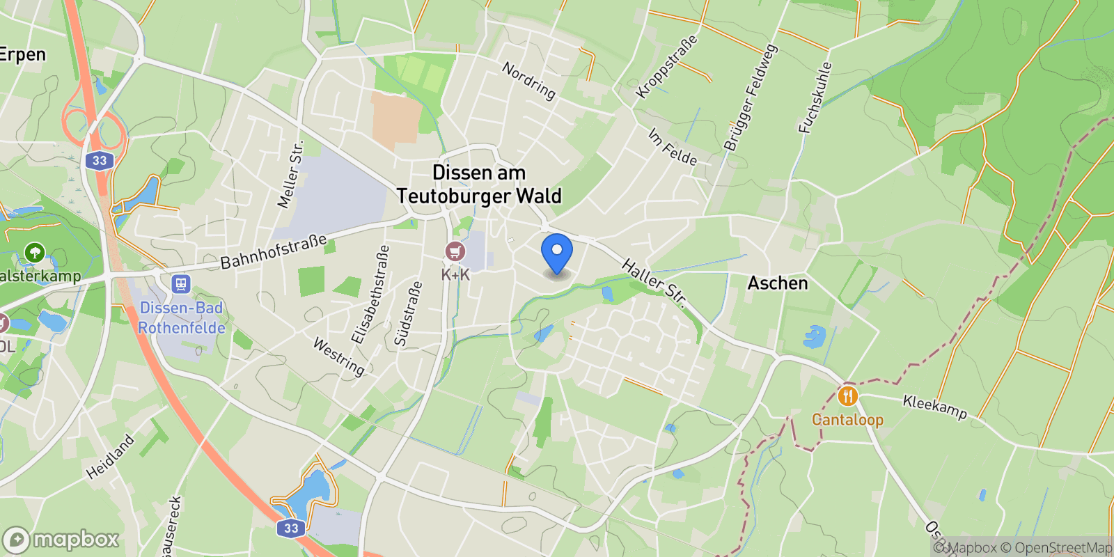 Map showing 49201, Dissen, Lower Saxony, Germany.