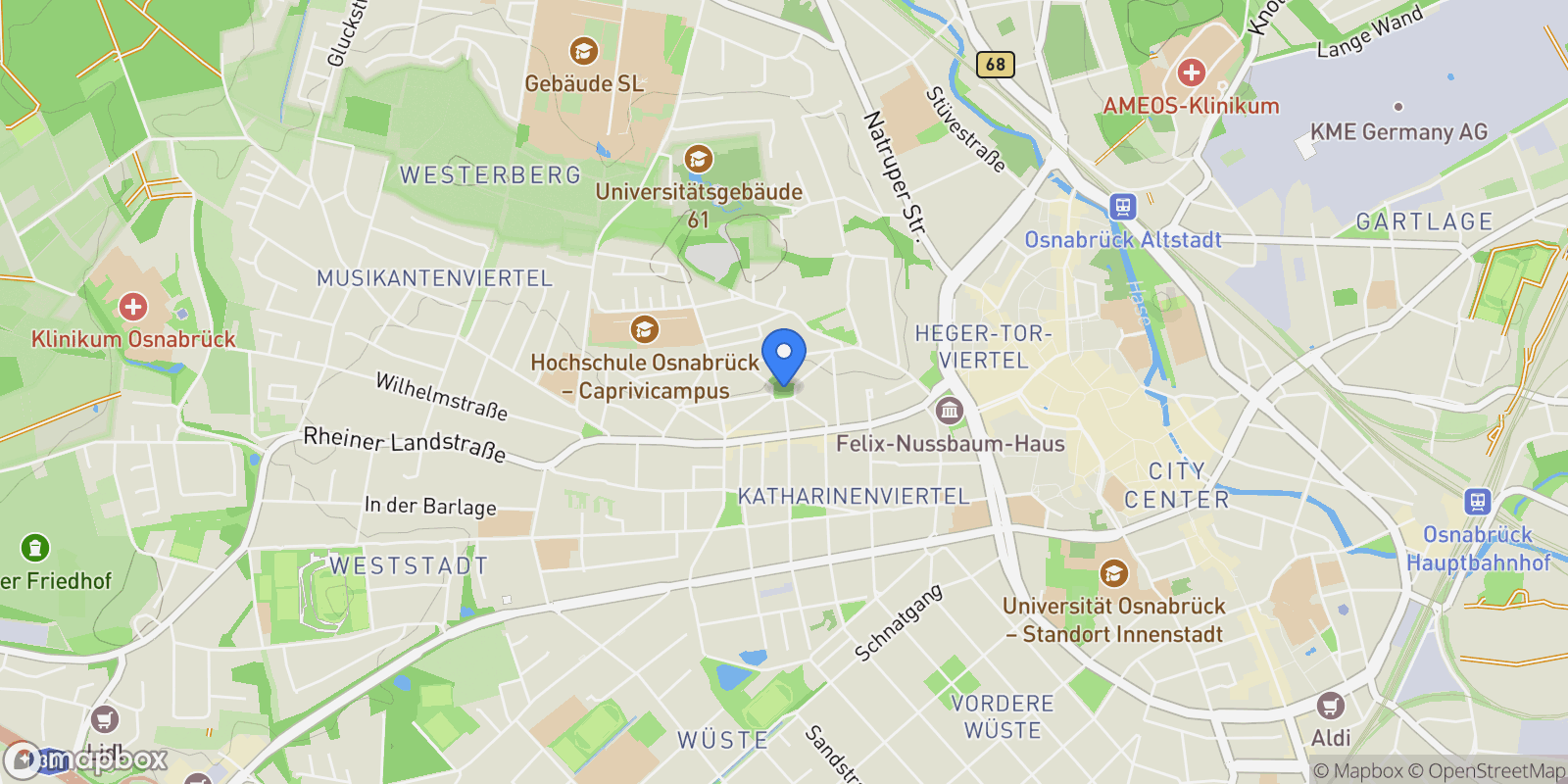 Map showing 49076, Osnabrück, Lower Saxony, Germany.