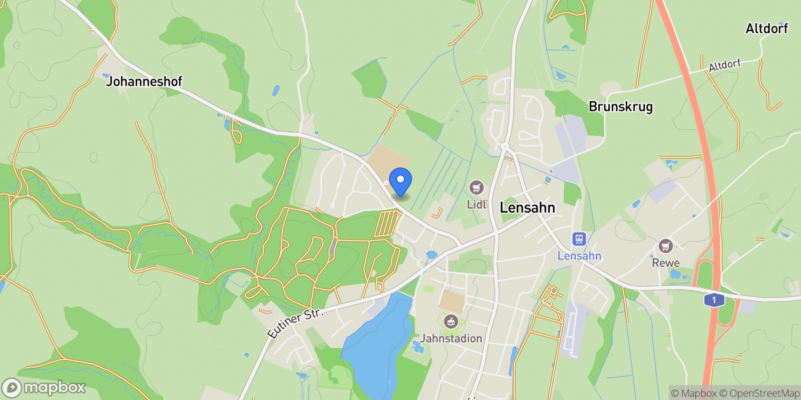 Map showing 23738, Lensahn, Schleswig-Holstein, Germany.