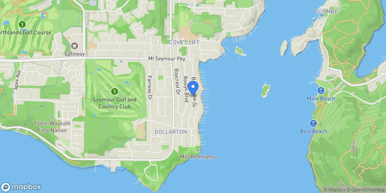 Map showing 687 Beachview Dr, North Vancouver, BC V7G 1P8, Canada, North Vancouver, British Columbia, Canada.