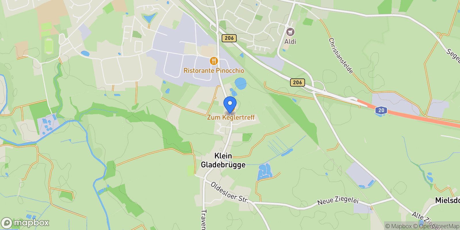 Map showing 23795, Klein Gladebrügge, Schleswig-Holstein, Germany.