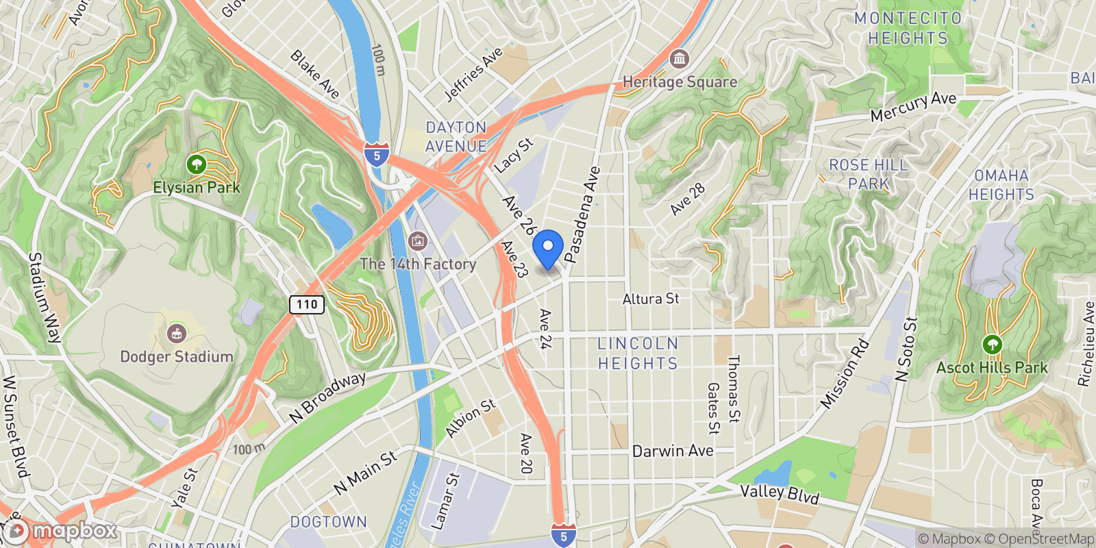Map showing 120 N Avenue 25, Los Angeles, California, United States.