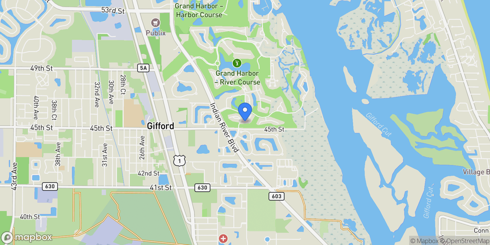 Map showing 1255 Saint Georges Lane , Vero Beach, FL 32967, Vero Beach, Florida, United States.