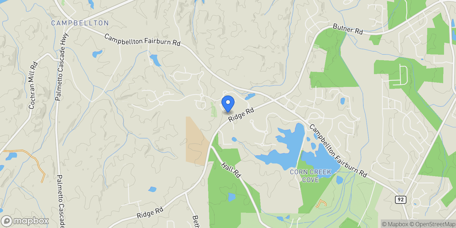 Map showing 591 Decoupage Drive, Chattahoochee Hills, Georgia, United States.