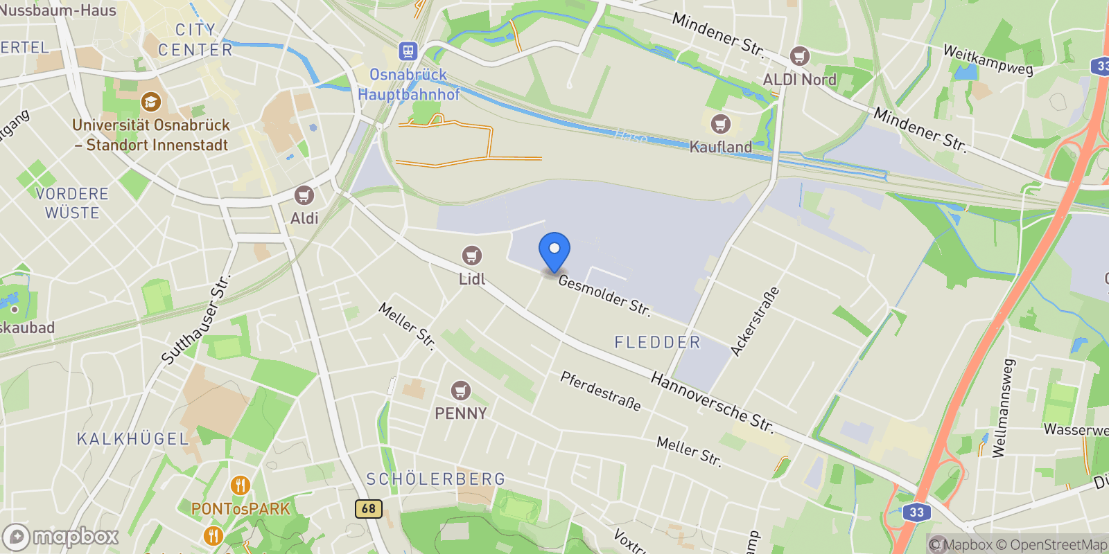Map showing 49084, Osnabrück, Lower Saxony, Germany.