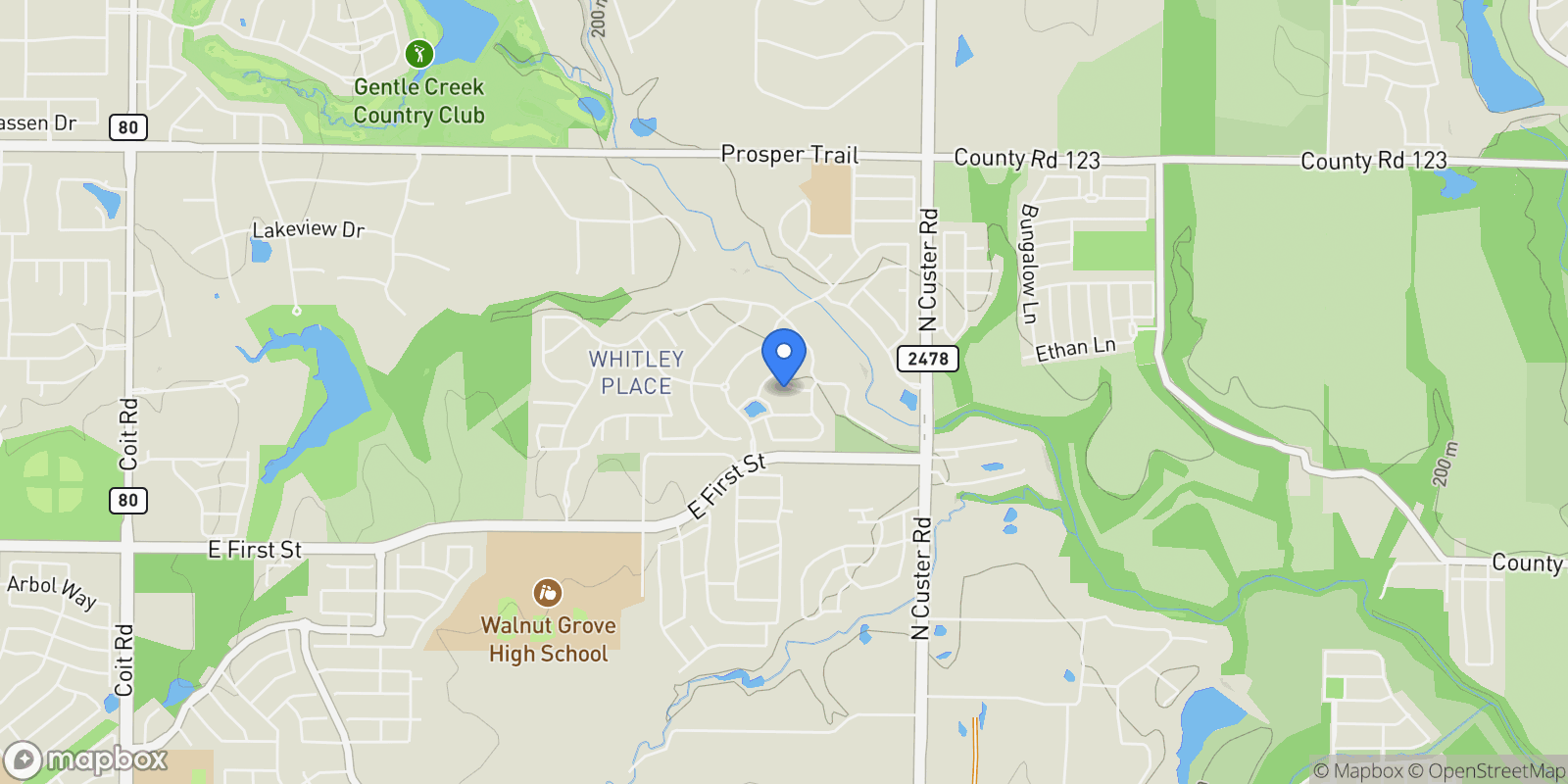 Map showing 4020 Chama Street, Prosper, Texas, United States.